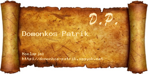 Domonkos Patrik névjegykártya